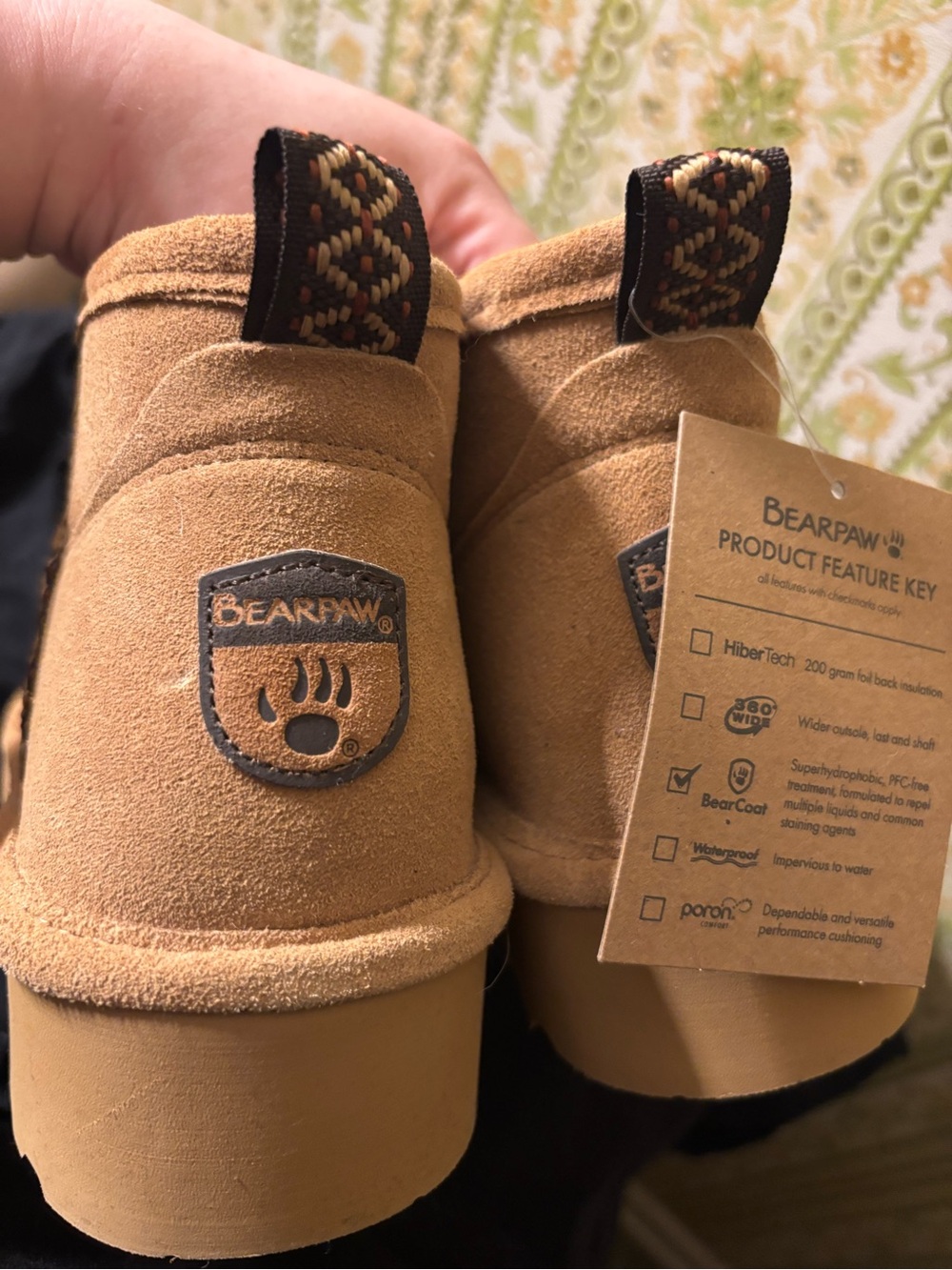 BearPaw Chestnut Suede Shearling Ankle Boots - Picture 5 of 5